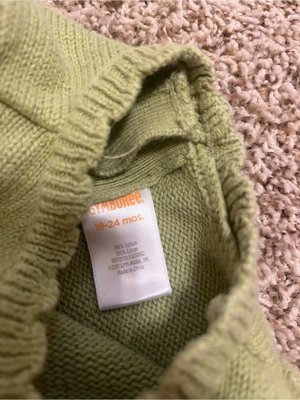 Gymboree Olive Green Knit Sleeveless Dress with Colorful Buttons